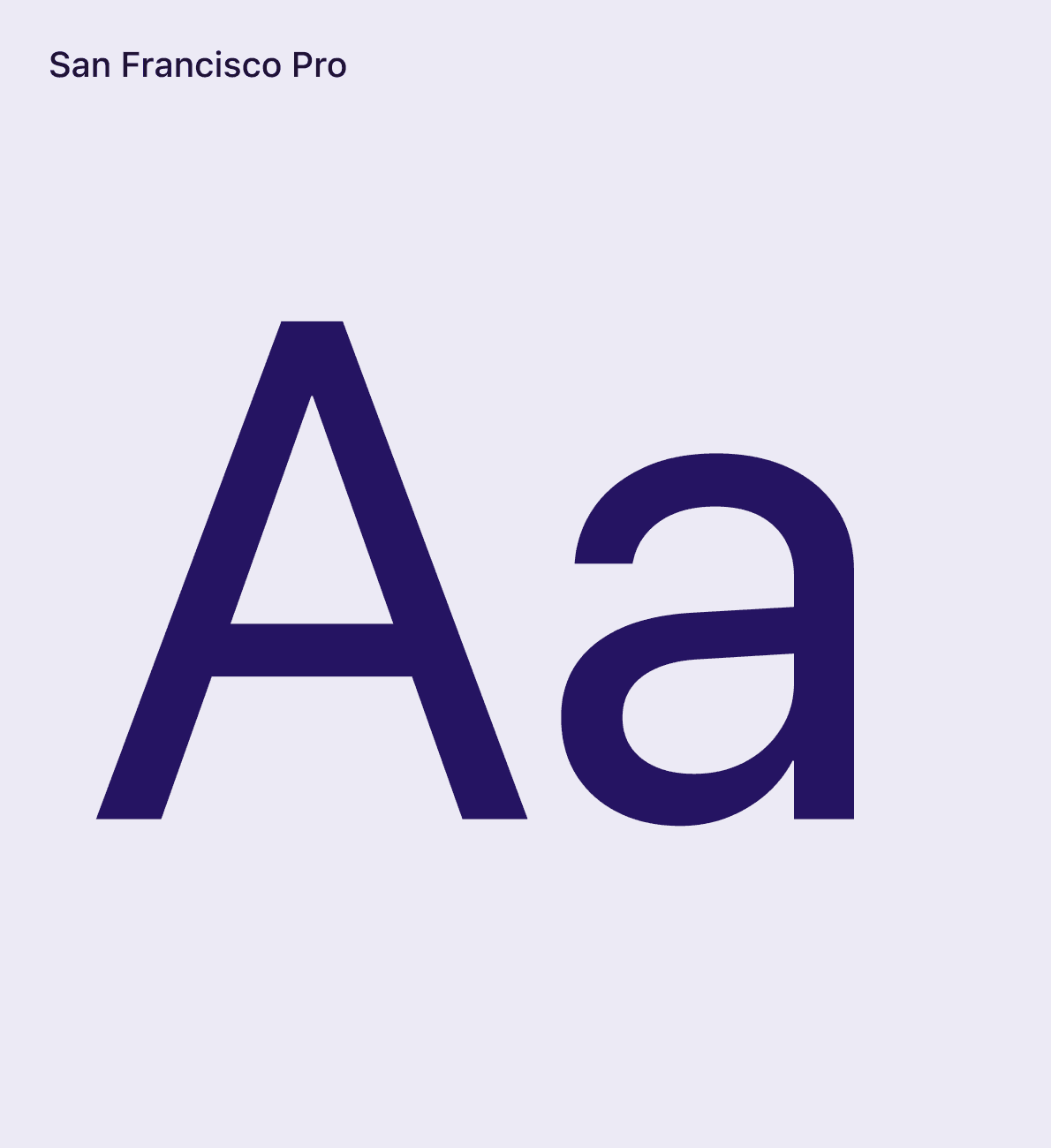 San Francisco Pro typeface specimen